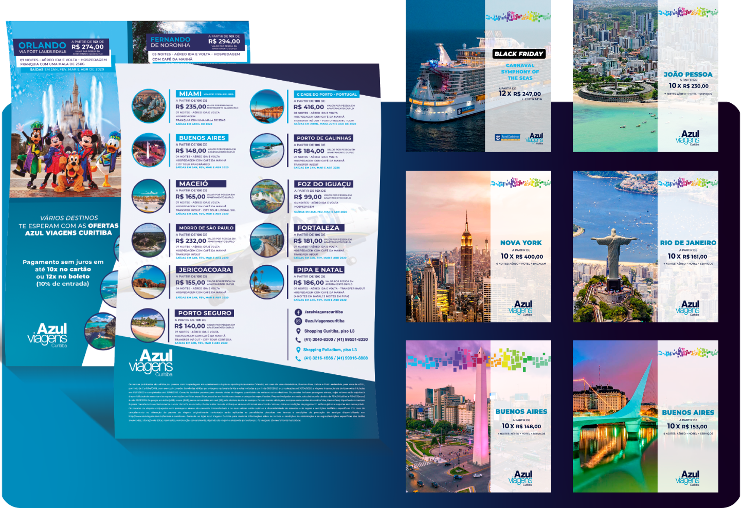 Portfolio website Azul Viagens Curitiba